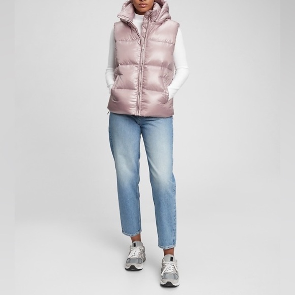 {GAP} Lilac Mauve Heavyweight Detachable Hooded Puffer Vest